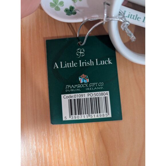 Irish Blessing Mug and Spoon Set NWT Shamrock Four Leaf Clover Tea Coffee Cup - Picture 5 of 5